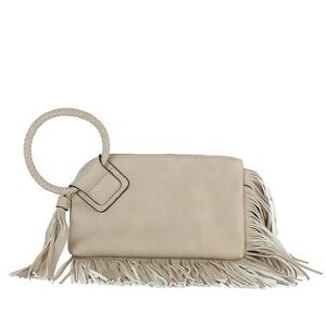 Fringe Cuff Clutch Tassel Wristlet Clutch Bag|Oatmeal